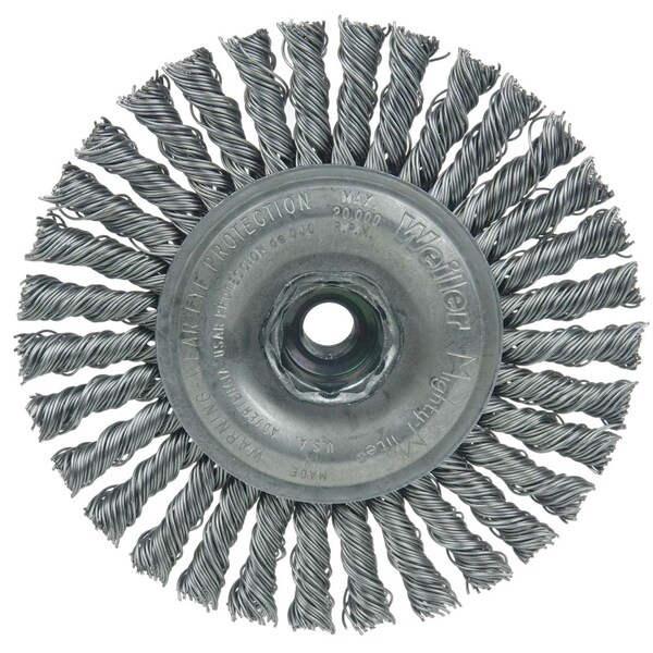 Mini Roughneck 4 Wire Wheel, .020 Steel Fill, M10x1.25 Nut